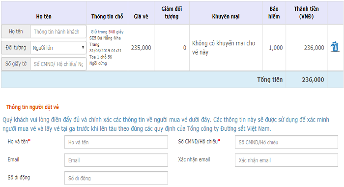 kinh nghiệm mua vé tàu online