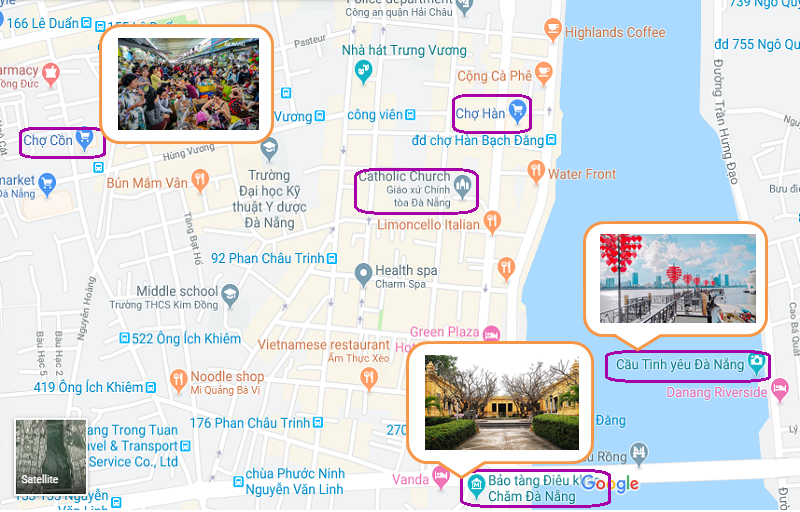 Bản đồ những điểm đến hấp dẫn ở Đà Nẵng