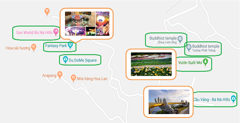 Bản đồ những điểm đến hấp dẫn ở Đà Nẵng