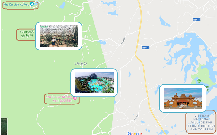 bản đồ các điểm đến Hà Nội